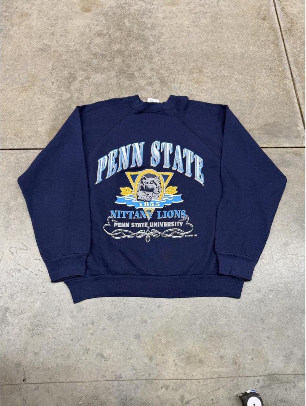 vintage penn state university nittany lions made in usa navy collegiate crewneck